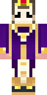 a young king in an ermine-trimmed purple cloak and gold crown