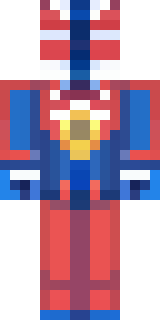 a masked hero in a sleek red and blue suit with a chest emblem