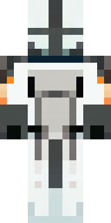 a mecha pilot in a white flight suit with a segmented helmet