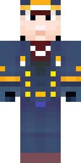 an airship captain in a navy coat with copper gadgets