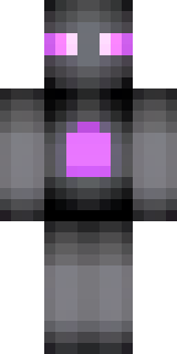 an enderman-inspired figure, tall and black with purple eyes