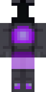 an enderman-inspired figure, tall and black with purple eyes