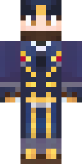 an airship captain in a navy coat with copper gadgets