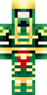 a jade samurai in green and gold ceremonial armor