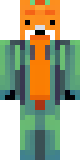 an anthropomorphic fox in a green explorer jacket
