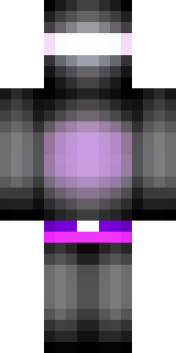 an enderman-inspired figure, tall and black with purple eyes
