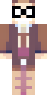 a friendly villager librarian in brown robes with glasses