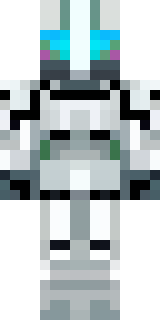 a mecha pilot in a white flight suit with a segmented helmet
