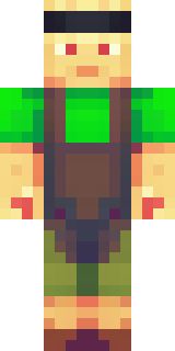 a farmer villager in a straw hat with a green apron
