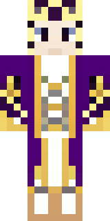 a young king in an ermine-trimmed purple cloak and gold crown