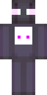 an enderman-inspired figure, tall and black with purple eyes