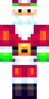 a jolly Santa in a red suit with a white beard and sack