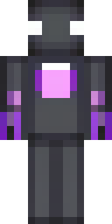 an enderman-inspired figure, tall and black with purple eyes