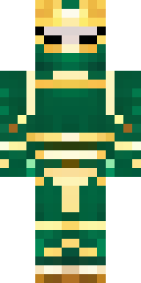 a jade samurai in green and gold ceremonial armor