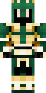 a jade samurai in green and gold ceremonial armor