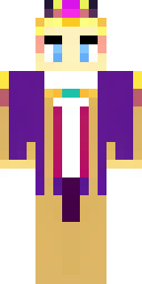 a young king in an ermine-trimmed purple cloak and gold crown