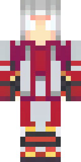a fire mage in crimson robes with burning orange sleeves