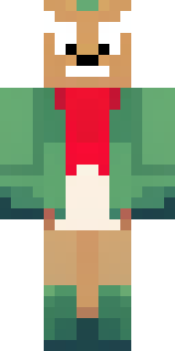 an anthropomorphic fox in a green explorer jacket