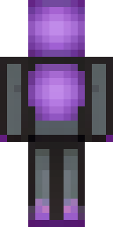 an enderman-inspired figure, tall and black with purple eyes