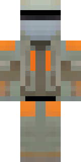 a battle-worn pilot in orange plating with scorch marks