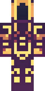 a nether hunter in crimson hide with glowing gold trim