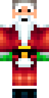 a jolly Santa in a red suit with a white beard and sack