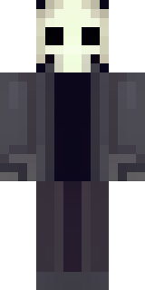 a necromancer in tattered black robes with a bone mask