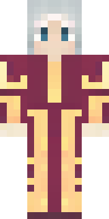 a fire mage in crimson robes with burning orange sleeves