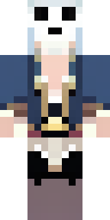a ghostly pirate with pale skin and a tattered blue coat