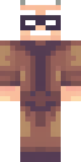 a friendly villager librarian in brown robes with glasses