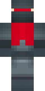 a shadow ninja in matte black with a red scarf