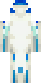 a snow fox spirit in white fur with blue markings