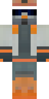 a battle-worn pilot in orange plating with scorch marks