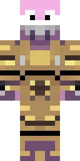 a piglin brute in gold armor with a snout and tusks