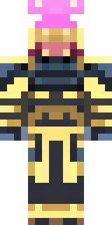 a piglin brute in gold armor with a snout and tusks