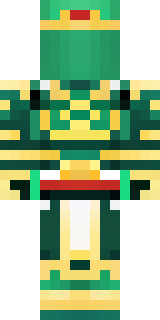 a jade samurai in green and gold ceremonial armor