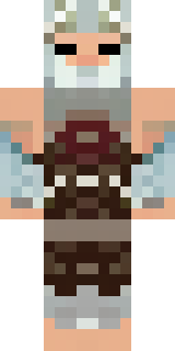 a frost viking in white furs and a horned helm
