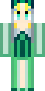 a queen in a flowing emerald gown with a silver tiara