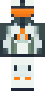 a mecha pilot in a white flight suit with a segmented helmet