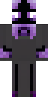 an enderman-inspired figure, tall and black with purple eyes