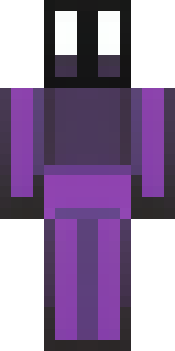 an enderman-inspired figure, tall and black with purple eyes