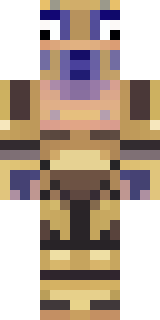 a piglin brute in gold armor with a snout and tusks