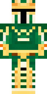 a jade samurai in green and gold ceremonial armor