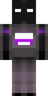 an enderman-inspired figure, tall and black with purple eyes