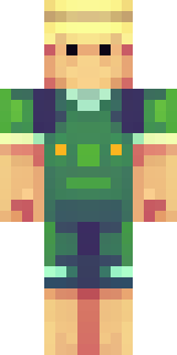 a farmer villager in a straw hat with a green apron
