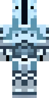 a frost knight in ice-blue armor rimed with snow