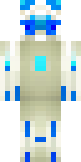 a snow fox spirit in white fur with blue markings