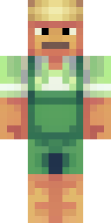 a farmer villager in a straw hat with a green apron