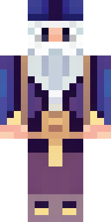 an old wizard in a starry midnight-blue robe and pointed hat