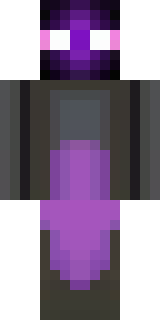 an enderman-inspired figure, tall and black with purple eyes